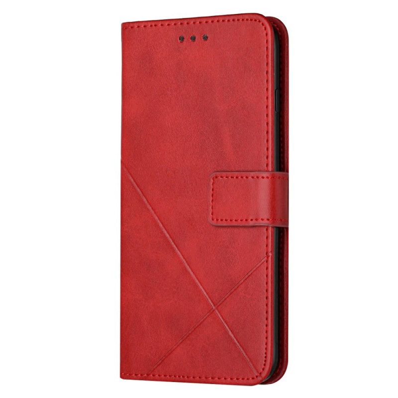 Folio-hoesje voor Samsung Galaxy M12 / A12 X Design Geo Lederen Stijl