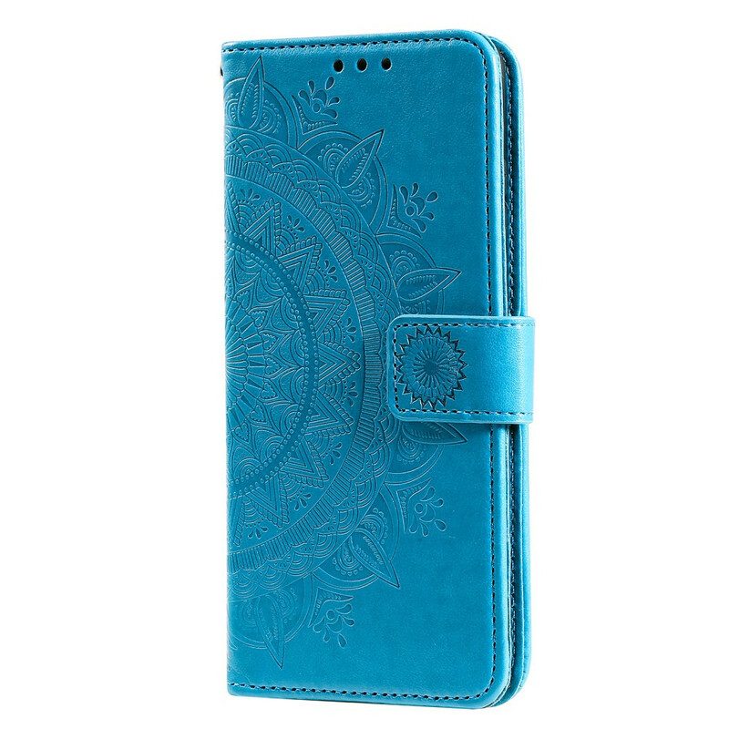 Folio-hoesje voor Samsung Galaxy M12 / A12 Zon Mandala