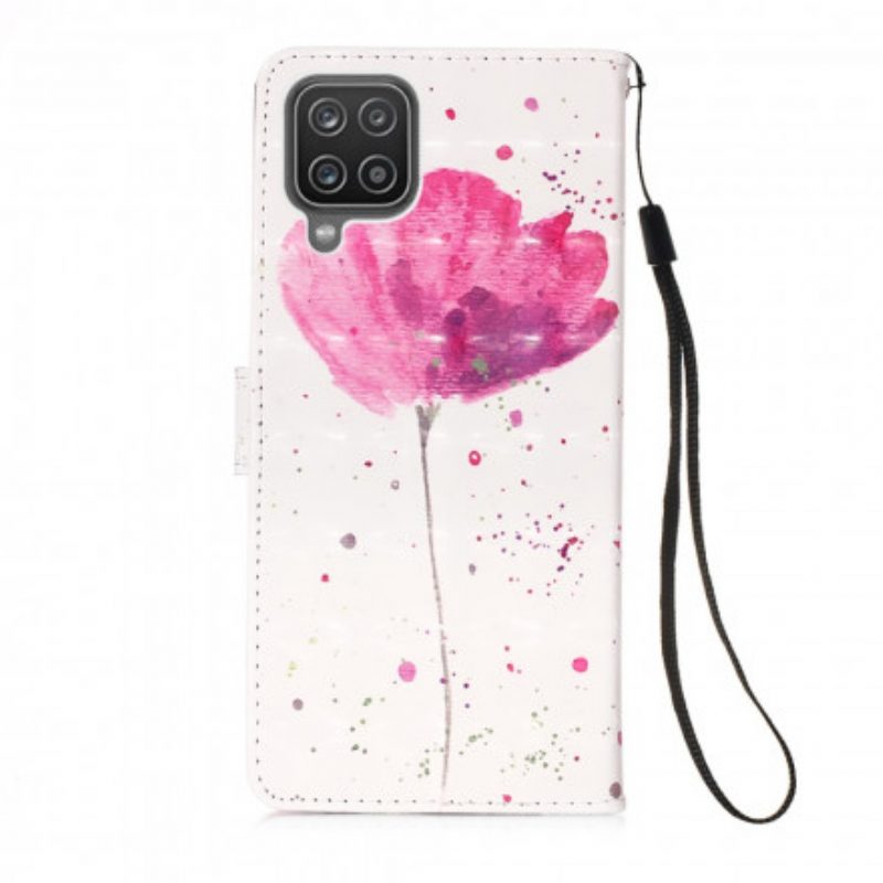 Hoesje Folio-hoesje voor Samsung Galaxy M12 / A12 Aquarel Papaver