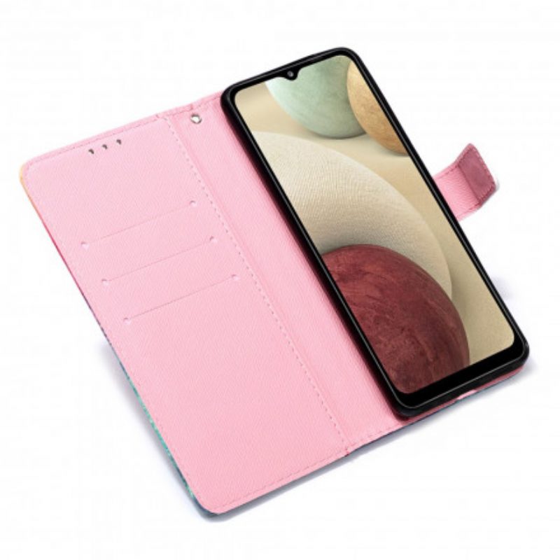 Hoesje Folio-hoesje voor Samsung Galaxy M12 / A12 Aquarel Papaver