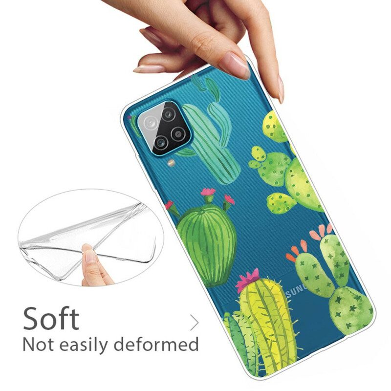 Hoesje voor Samsung Galaxy M12 / A12 Aquarel Cactussen