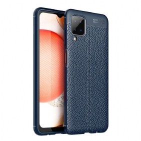 Hoesje voor Samsung Galaxy M12 / A12 Dubbellijnig Litchi-leereffect