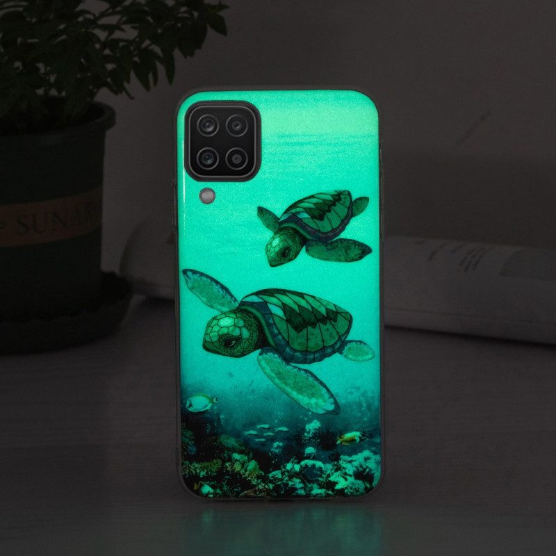 Hoesje voor Samsung Galaxy M12 / A12 Fluorescerende Schildpadden