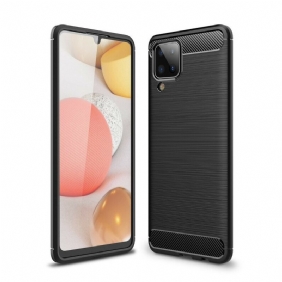 Hoesje voor Samsung Galaxy M12 / A12 Geborstelde Koolstofvezel