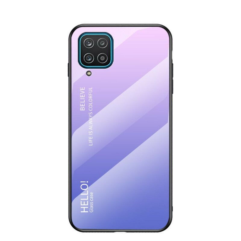 Hoesje voor Samsung Galaxy M12 / A12 Gehard Glas Hallo