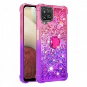 Hoesje voor Samsung Galaxy M12 / A12 Glitter Ringbeugel