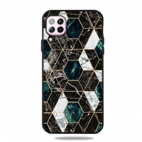 Hoesje voor Samsung Galaxy M12 / A12 Kleurrijk Geometrie Marmer