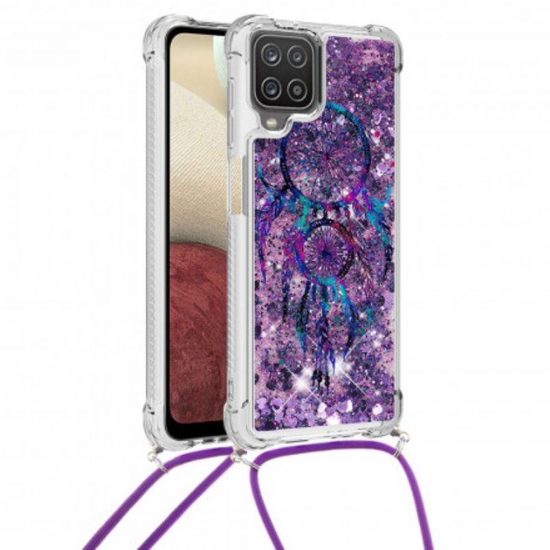 Hoesje voor Samsung Galaxy M12 / A12 Met Koord Dreamcatcher Met Trekkoord En Pailletten