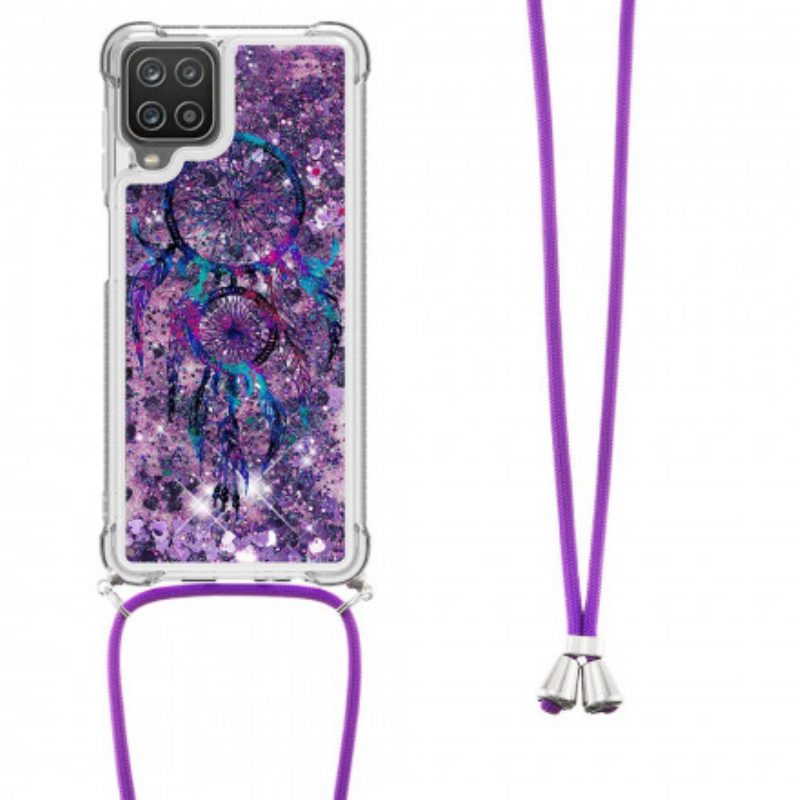 Hoesje voor Samsung Galaxy M12 / A12 Met Koord Dreamcatcher Met Trekkoord En Pailletten