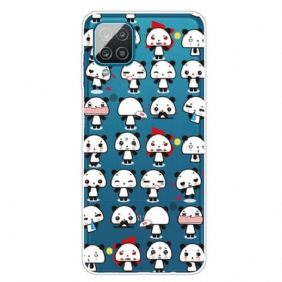 Hoesje voor Samsung Galaxy M12 / A12 Naadloze Grappige Panda's