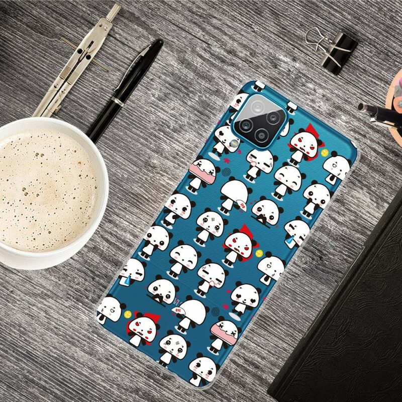 Hoesje voor Samsung Galaxy M12 / A12 Naadloze Grappige Panda's