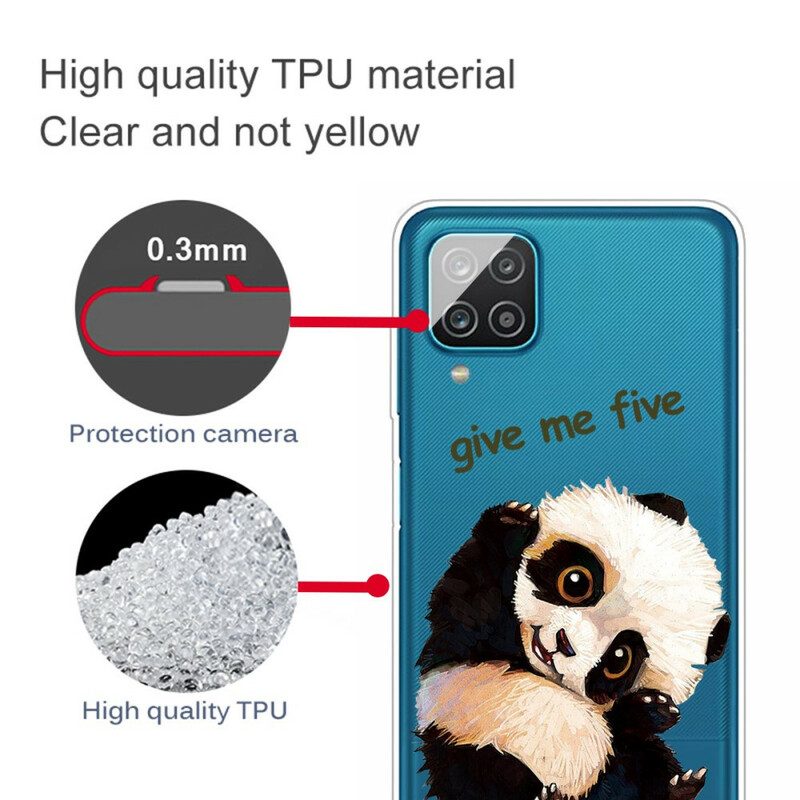 Hoesje voor Samsung Galaxy M12 / A12 Naadloze Panda Geef Me Vijf