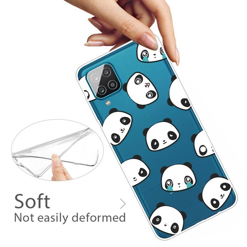 Hoesje voor Samsung Galaxy M12 / A12 Naadloze Sentimentele Panda's