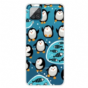 Hoesje voor Samsung Galaxy M12 / A12 Pinguïns En Vissen