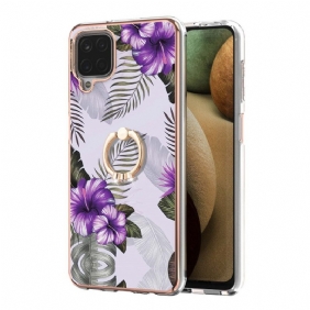 Hoesje voor Samsung Galaxy M12 / A12 Ringbeugel Bloemen