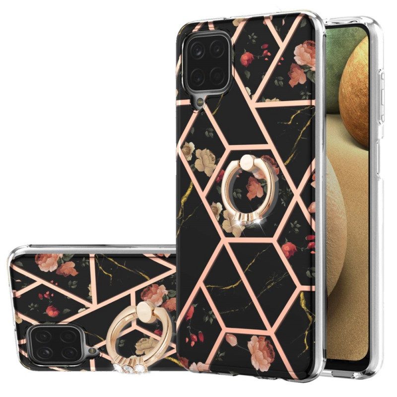 Hoesje voor Samsung Galaxy M12 / A12 Ringbeugel Bloemen