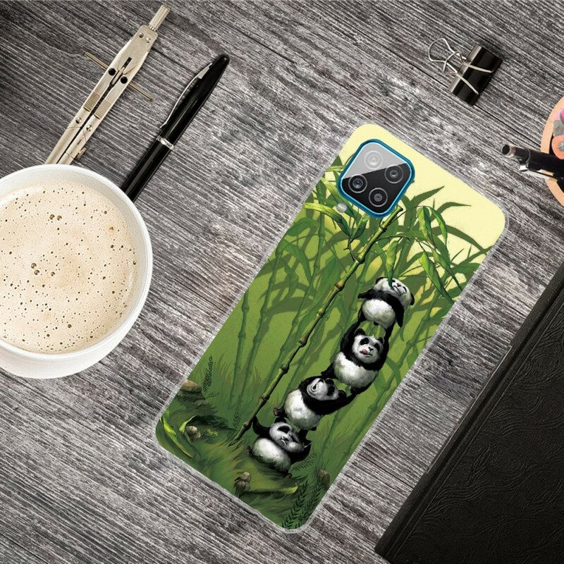 Hoesje voor Samsung Galaxy M12 / A12 Stelletje Panda's