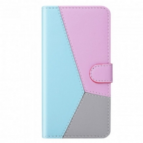 Leren Hoesje voor Samsung Galaxy M12 / A12 Driekleurig Leereffect