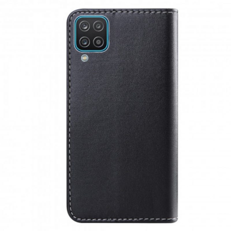 Leren Hoesje voor Samsung Galaxy M12 / A12 Driekleurig Leereffect