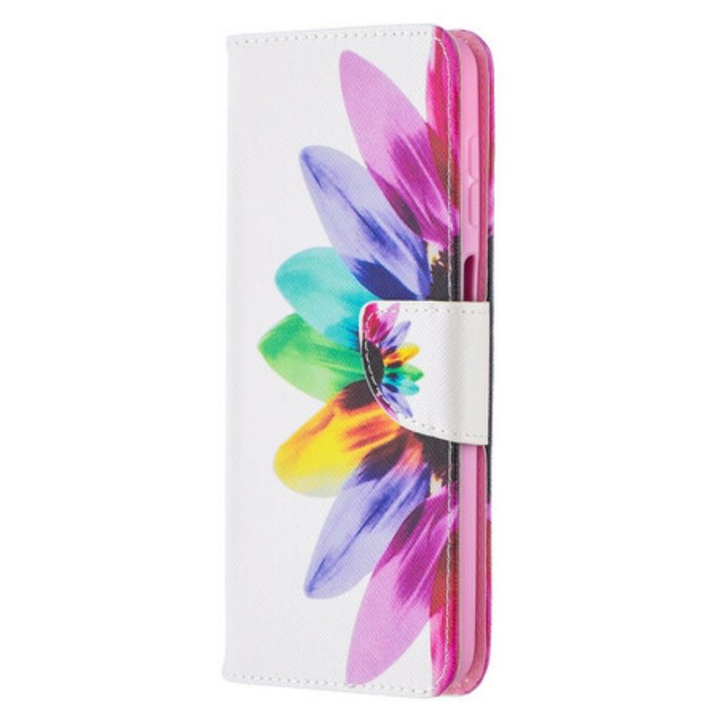 Leren Hoesje voor Samsung Galaxy M12 / A12 Waterverf Bloem