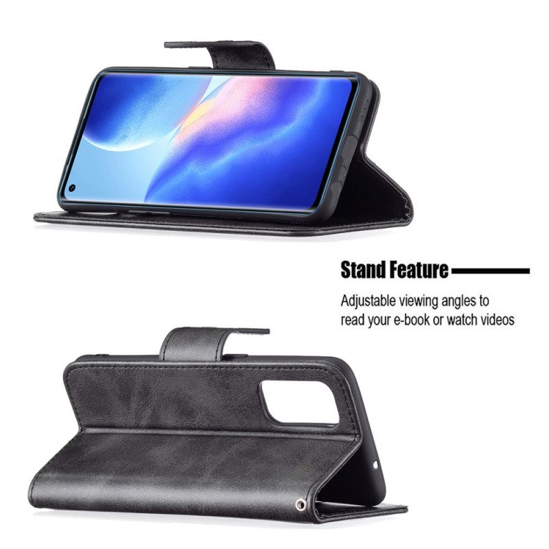 Folio-hoesje voor Oppo Find X3 Lite Flip Case Gladde Flap Schuin