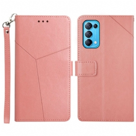 Folio-hoesje voor Oppo Find X3 Lite Stijl Leer Geo Y Design