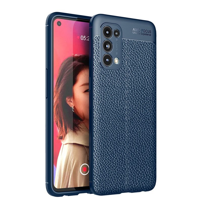 Hoesje voor Oppo Find X3 Lite Dubbellijnig Litchi-leereffect