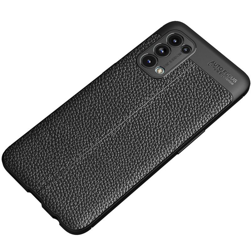 Hoesje voor Oppo Find X3 Lite Dubbellijnig Litchi-leereffect