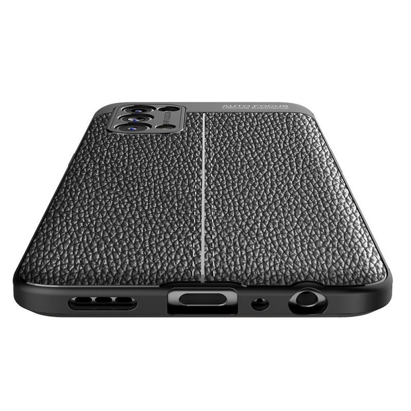 Hoesje voor Oppo Find X3 Lite Dubbellijnig Litchi-leereffect