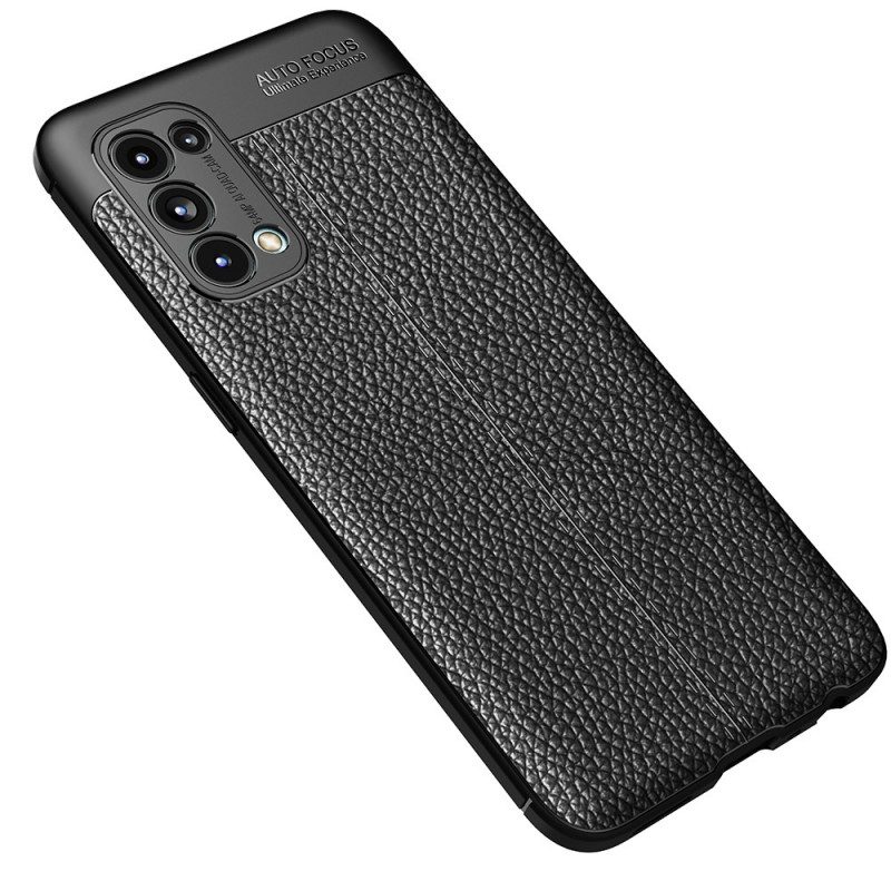 Hoesje voor Oppo Find X3 Lite Dubbellijnig Litchi-leereffect