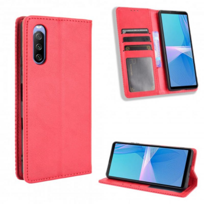 Bescherming Hoesje voor Sony Xperia 5 III Folio-hoesje Gestileerd Vintage Leereffect