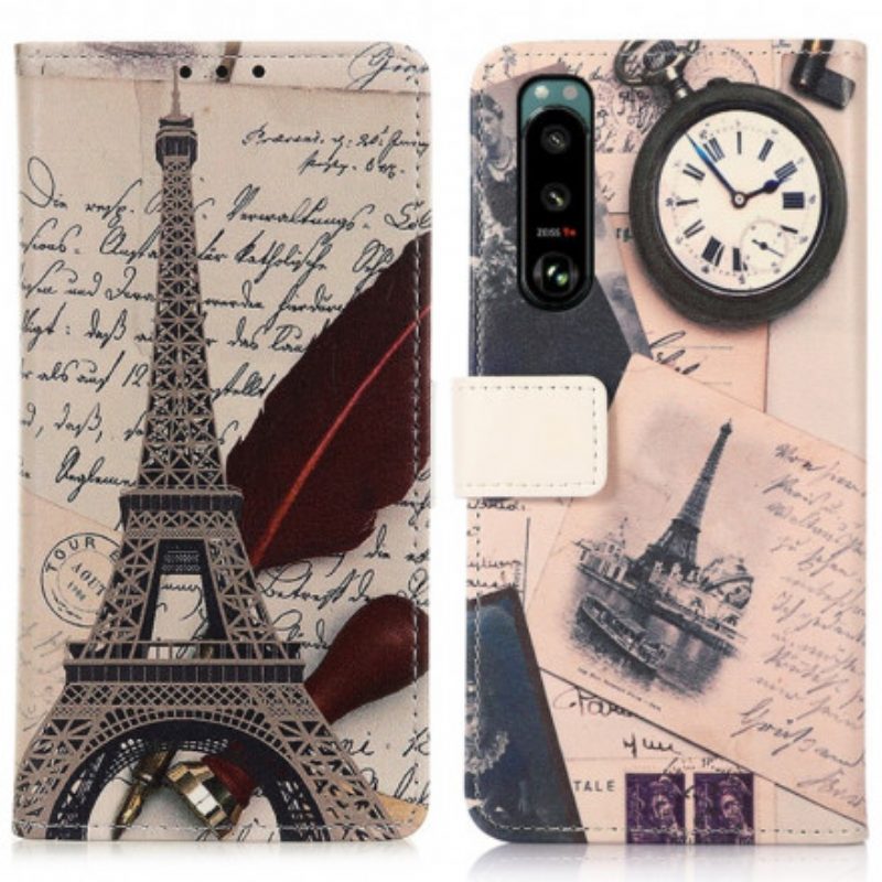 Flip Case voor Sony Xperia 5 III Dichters Eiffeltoren