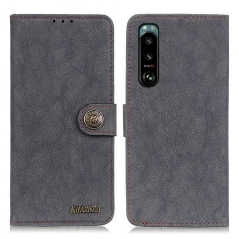 Folio-hoesje voor Sony Xperia 5 III Khazneh Retro Split Kunstleer