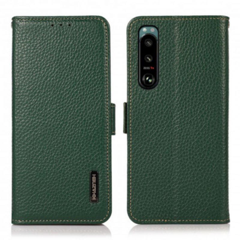 Folio-hoesje voor Sony Xperia 5 III Lychee Leer Khazneh Rfid