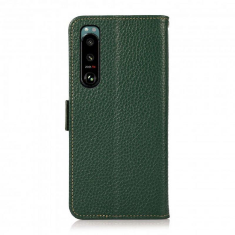 Folio-hoesje voor Sony Xperia 5 III Lychee Leer Khazneh Rfid