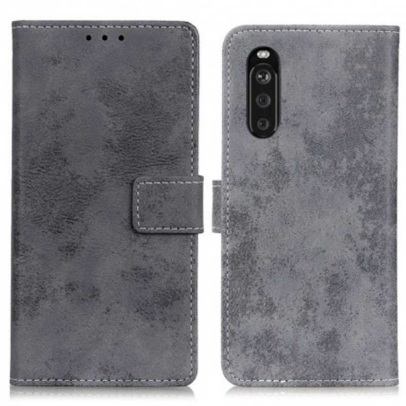 Folio-hoesje voor Sony Xperia 5 III Vintage Leereffect