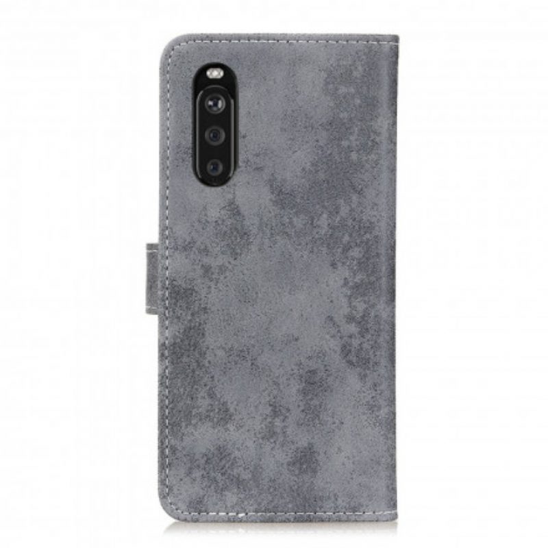 Folio-hoesje voor Sony Xperia 5 III Vintage Leereffect