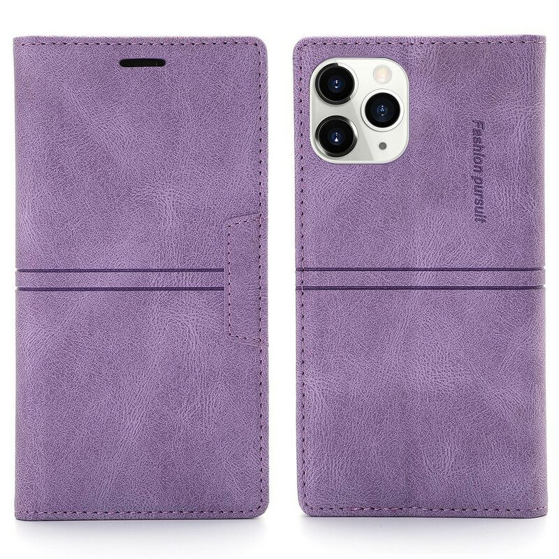 Bescherming Hoesje voor iPhone 12 / 12 Pro Folio-hoesje Couture-leereffect