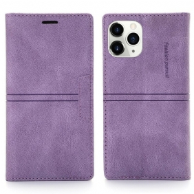 Bescherming Hoesje voor iPhone 12 / 12 Pro Folio-hoesje Couture-leereffect