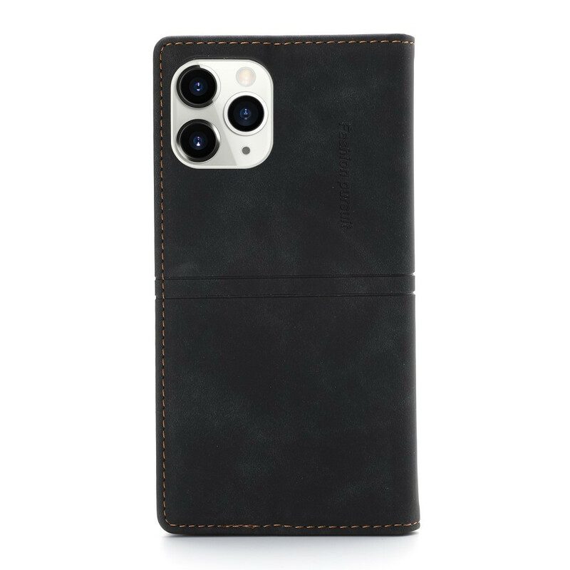 Bescherming Hoesje voor iPhone 12 / 12 Pro Folio-hoesje Couture-leereffect