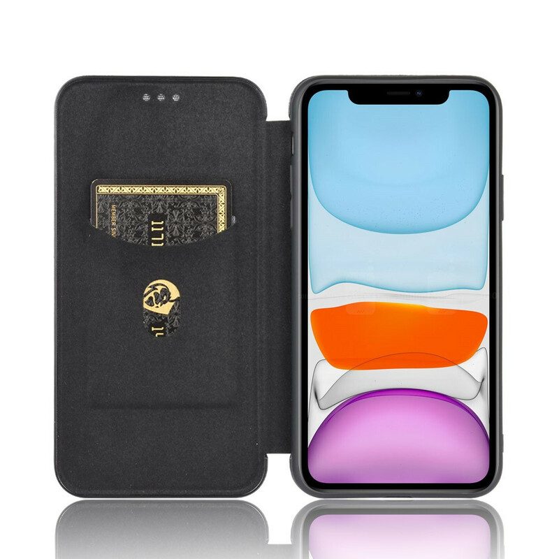 Bescherming Hoesje voor iPhone 12 / 12 Pro Folio-hoesje Koolstofvezel