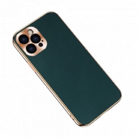 Hoesje voor iPhone 12 / 12 Pro Bescherming Hoesje Fotomodulebescherming Van Echt Leer