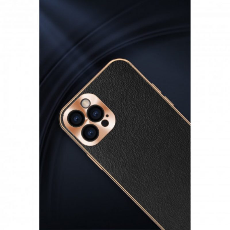 Hoesje voor iPhone 12 / 12 Pro Bescherming Hoesje Fotomodulebescherming Van Echt Leer