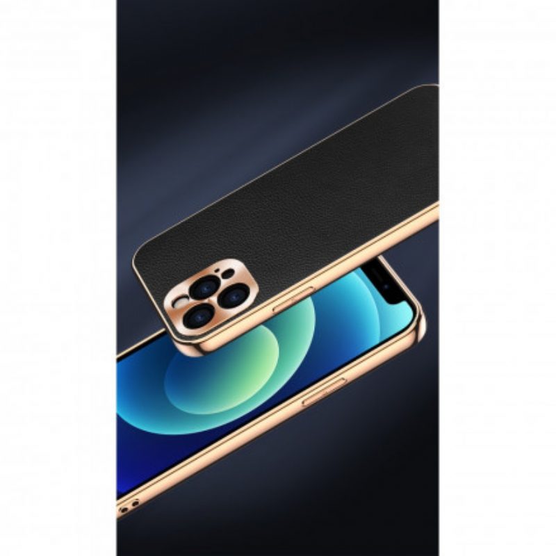 Hoesje voor iPhone 12 / 12 Pro Bescherming Hoesje Fotomodulebescherming Van Echt Leer