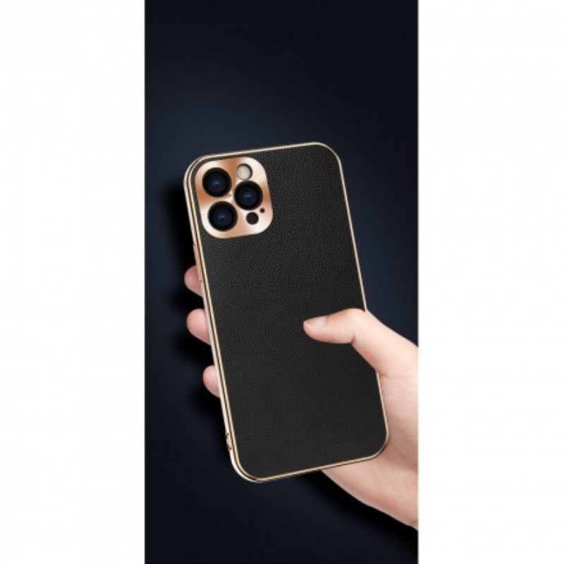 Hoesje voor iPhone 12 / 12 Pro Bescherming Hoesje Fotomodulebescherming Van Echt Leer