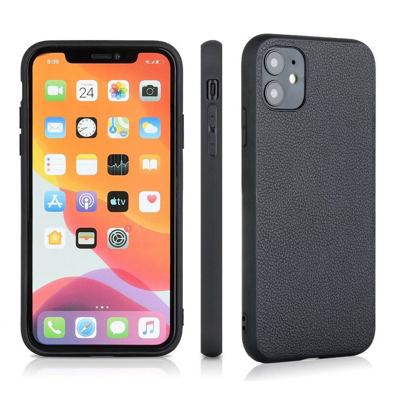 Hoesje voor iPhone 12 / 12 Pro Echt Soberheid Leer