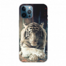 Hoesje voor iPhone 12 / 12 Pro Flexibele Tijger