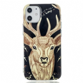 Hoesje voor iPhone 12 / 12 Pro Fluorescerende Majestueuze Herten