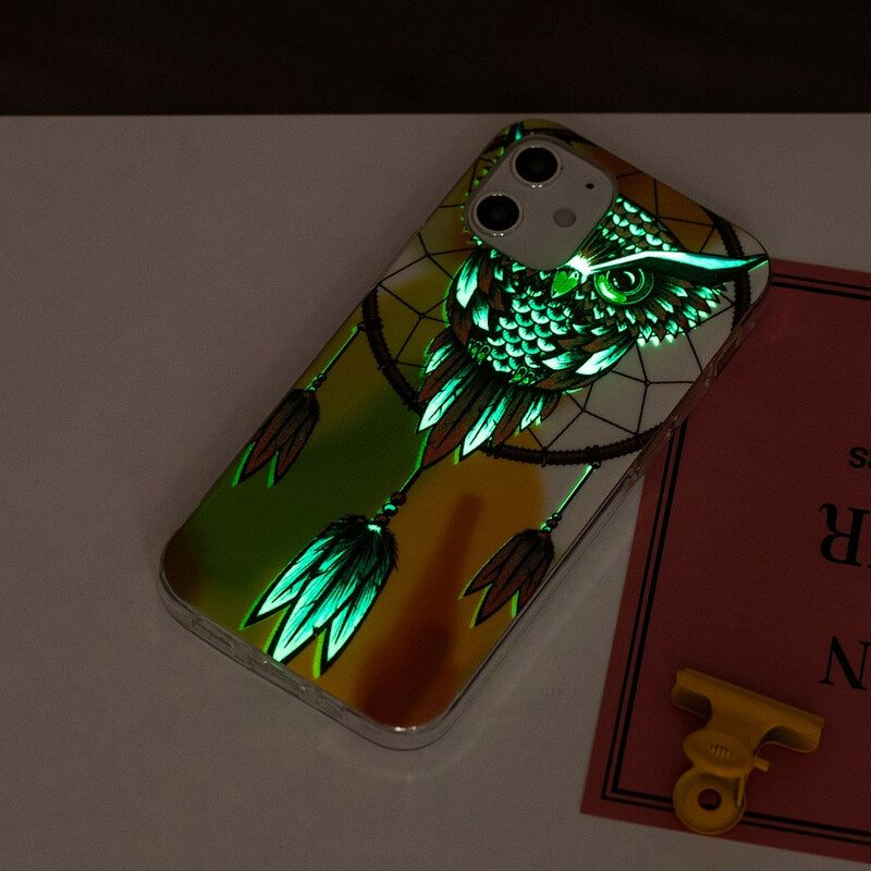 Hoesje voor iPhone 12 / 12 Pro Fluorescerende Uil Dromenvanger