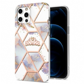 Hoesje voor iPhone 12 / 12 Pro Gemarmerde Kroon